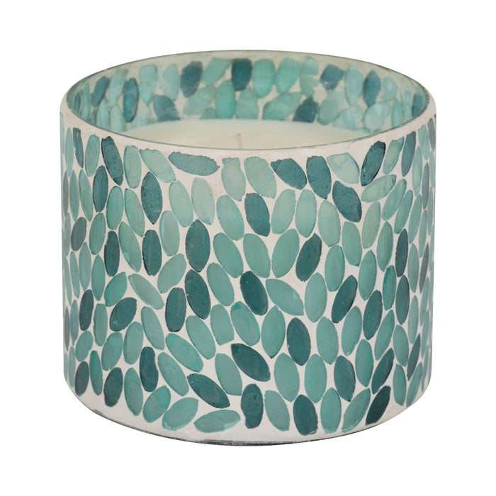 5" - 26 Oz Mosaic Scented Candle - Blue Multi