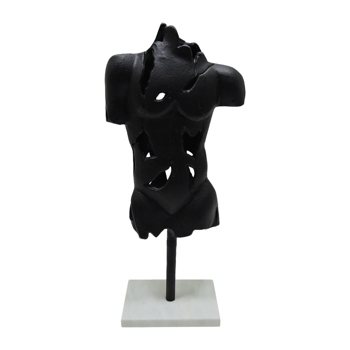 Metal 16" Cracked Bust On Stand - Black