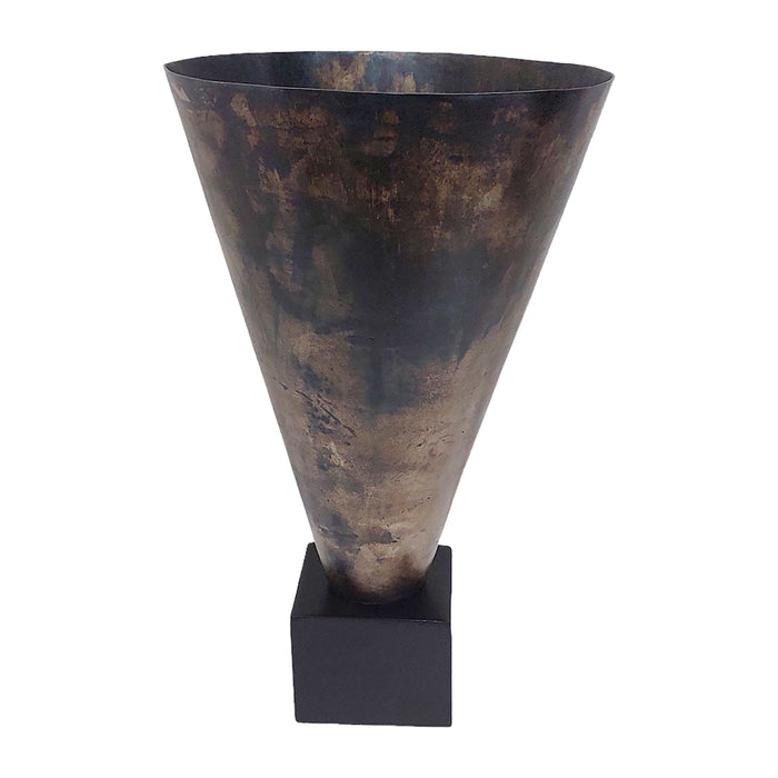 19" Cassendra Large Metal Vase - Gold