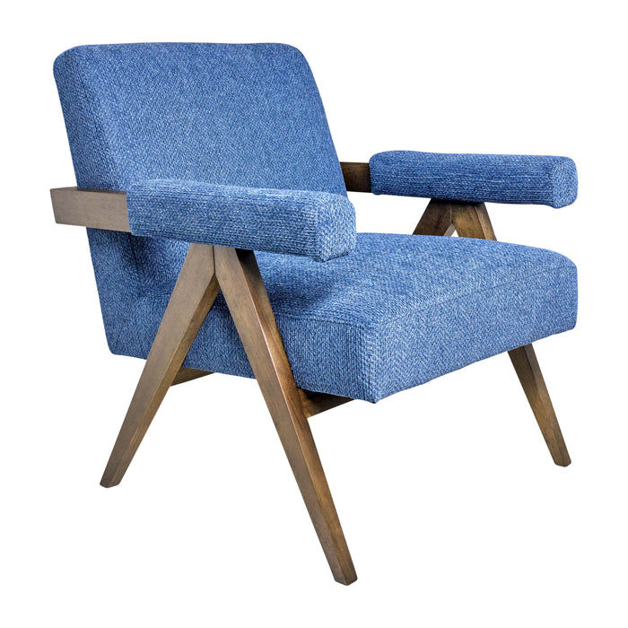 Wood Scandinavyian Accent Chair - Navy Blue