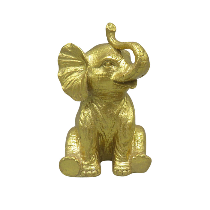 7" Sitting Elephant - Gold