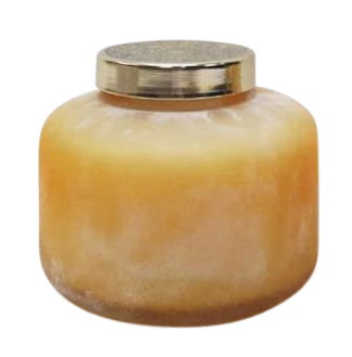 Candle On Frosted Glass 22 Oz 5" - Peach