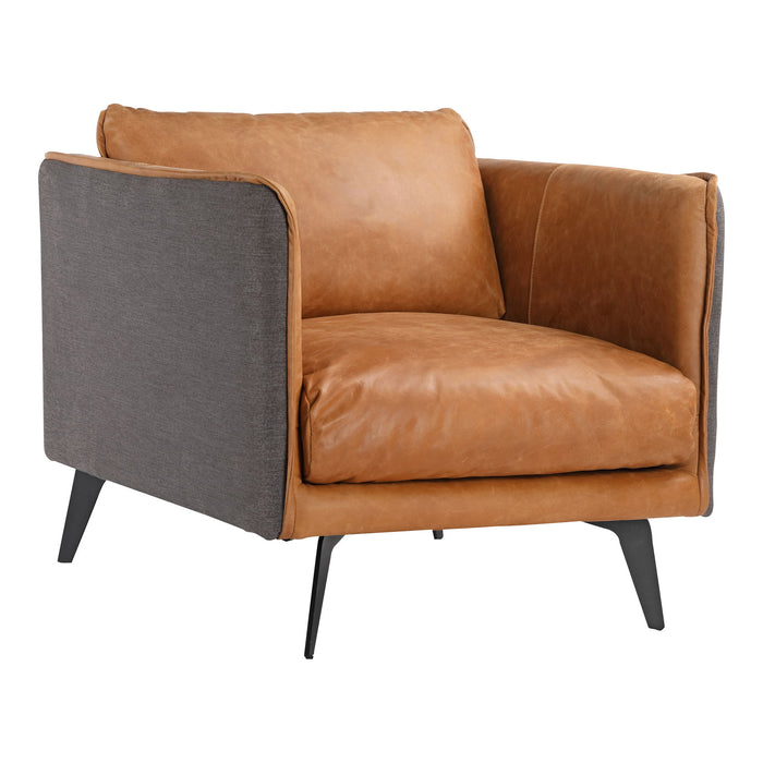 Messina - Leather Arm Chair - Cognac