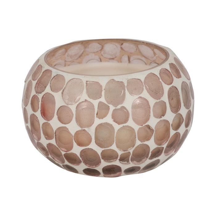 4" - 10 Oz Mosaic Scented Candle - Soft Pink