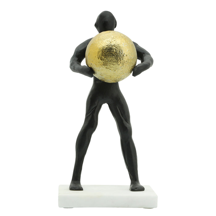 Metal Man Carrying Ball 12" - Black / Gold