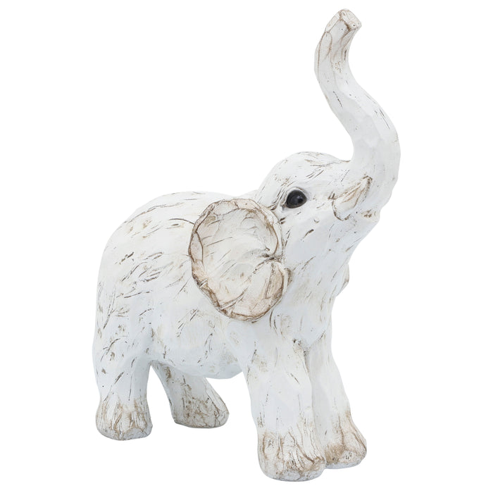 8" Elephant Figurine - White