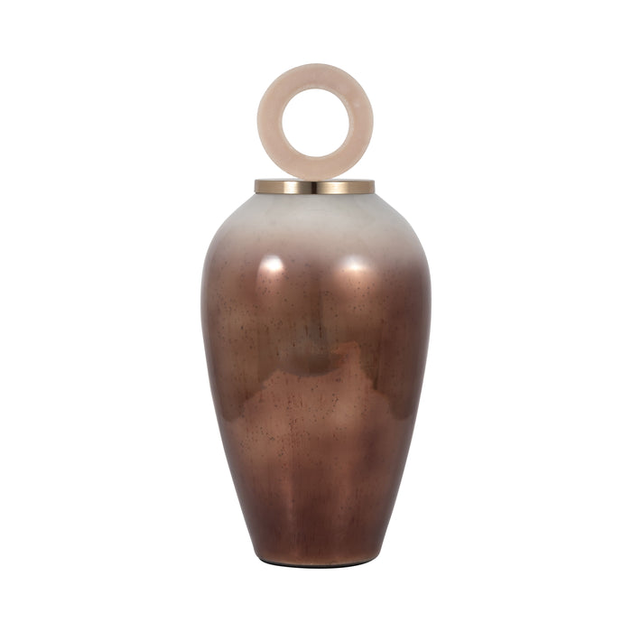 Glass 21" Vase Round Resin Topper - Copper