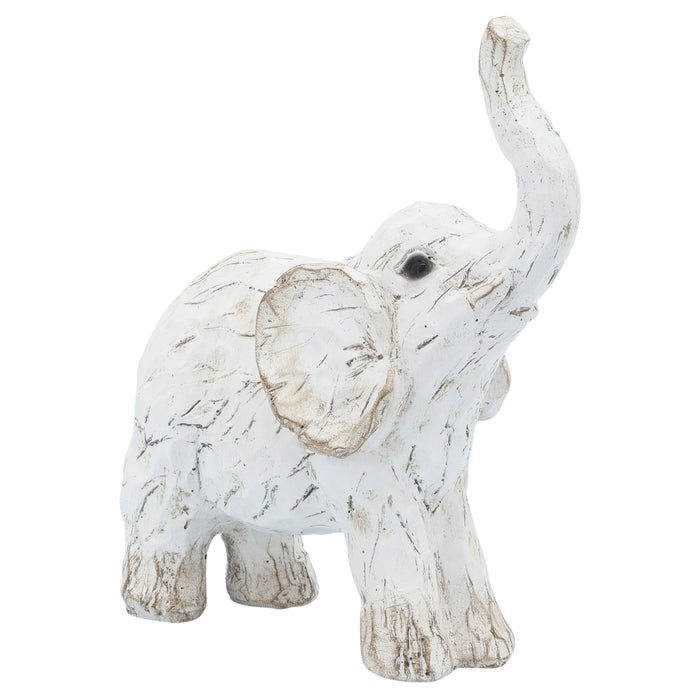11" Elephant Figurine - White