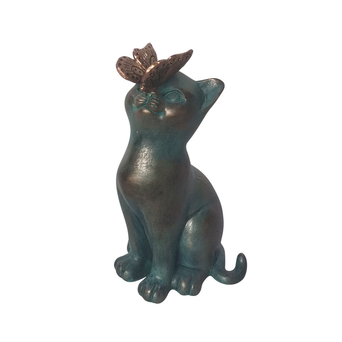 7" Cat With Butterfly On Nose - Multi