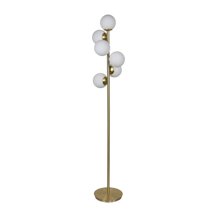 Glass 72" Frosted Globe Floor Lamp - Gold