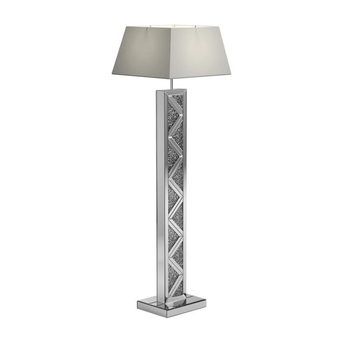 Carmen - Geometric Base Floor Lamp - Silver