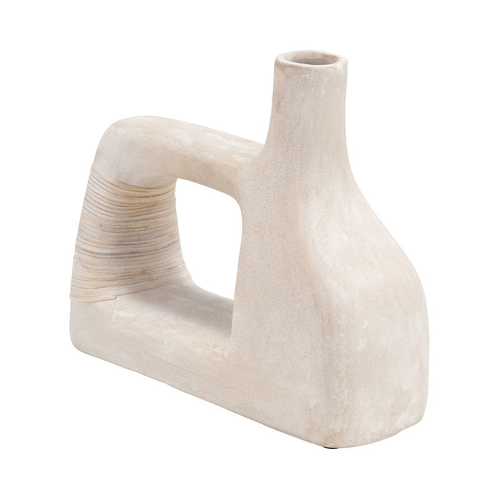 Ecomix Abstract Vase 10" - Antique White