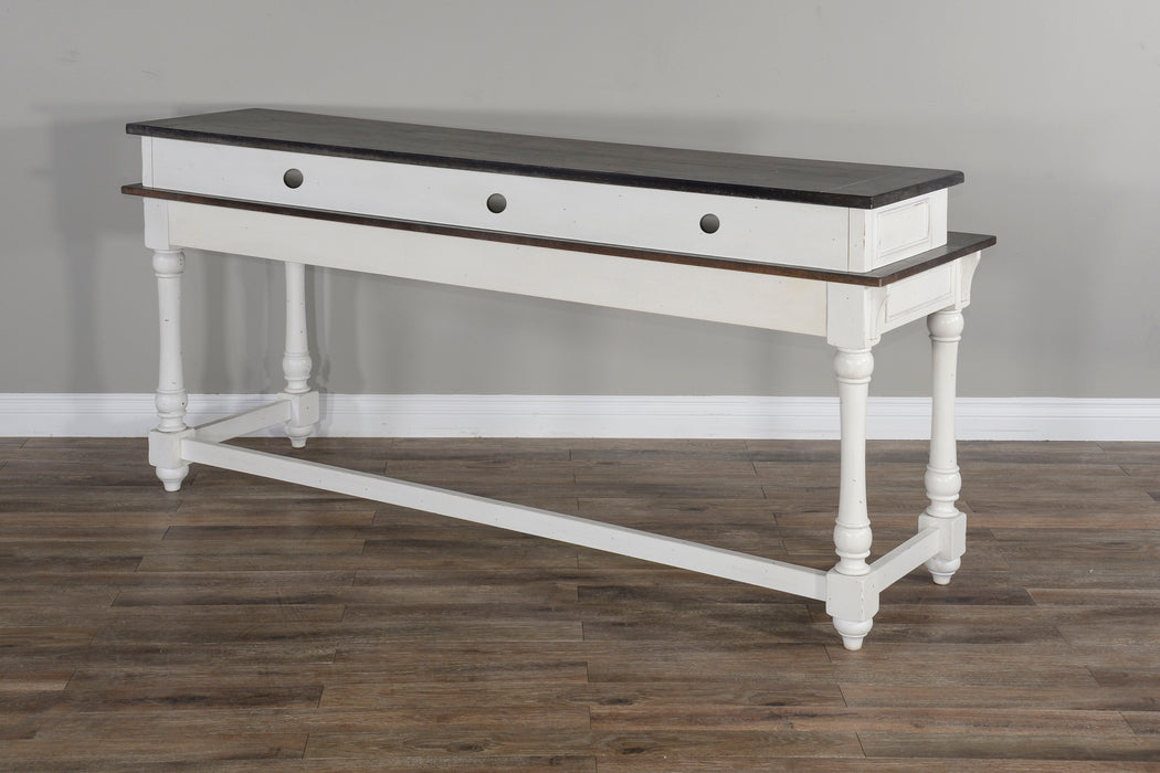 Carriage House - Console Table - White / Dark Brown