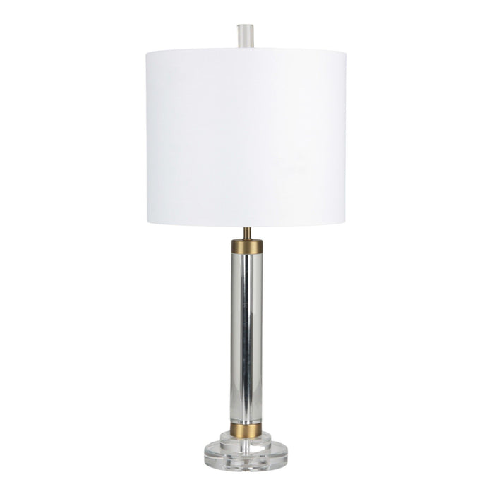 27" Catania Crystal Table Lamp - Pearl Silver