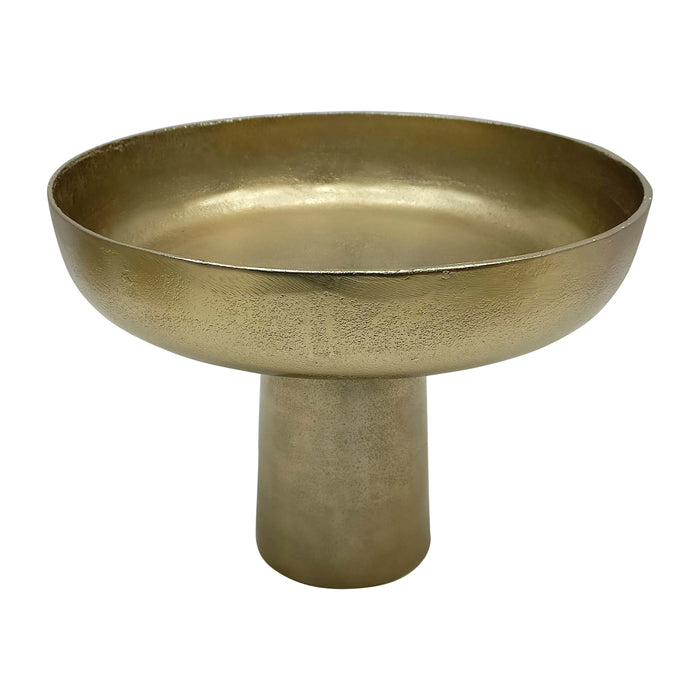 Metal Bowl With Stand 11" - Gold
