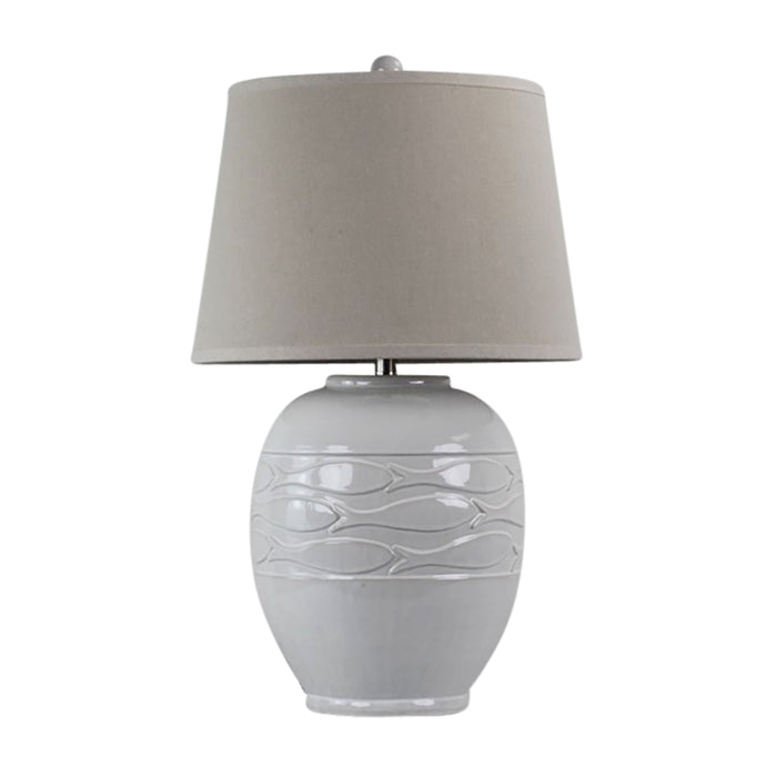 29" School Of Fish Table Lamp - White