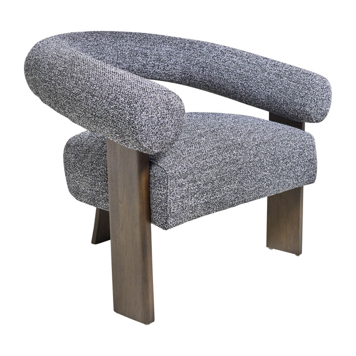 Curved Back Wishbonechair With Brown Oak Legs - Gray