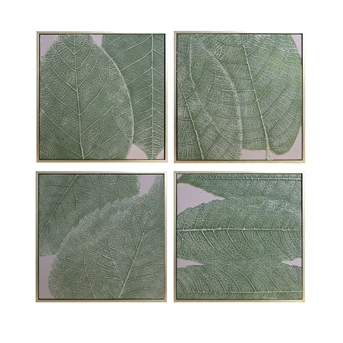 20" x 20" Pinaleno Leaf Wall Artt (Set of 4) - Green