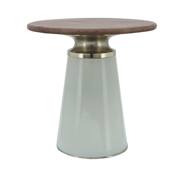 Wooden Top Nebular Side Table 18" - Cream