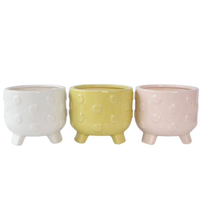 Big Dot Footed Planter Citro Candle (Set of 3) - Yellow