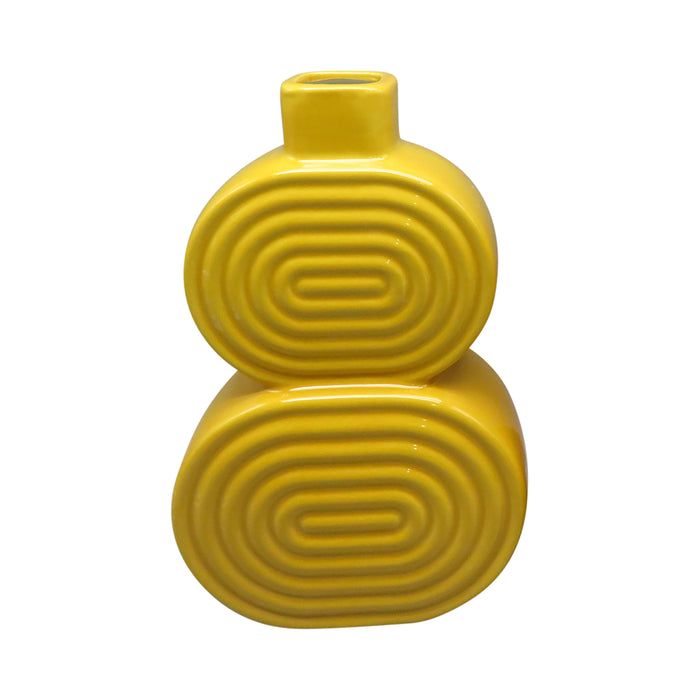 Stacked Circles Vase - Mustard Gold
