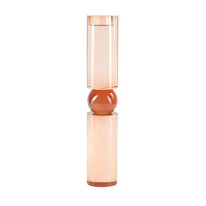 15" Marla Small Bronze Crystal Candlestick - Bronze / Copper