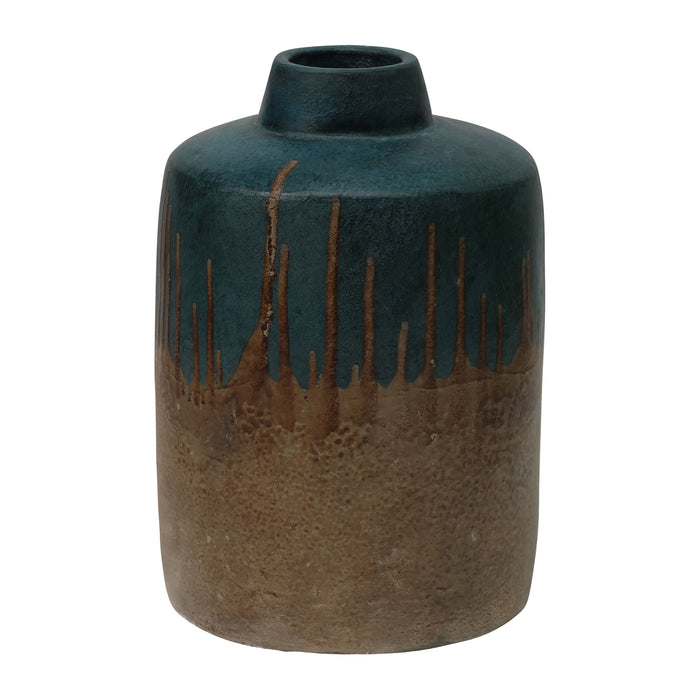 Terracotta 2-Tone Vase - Blue / Ivory
