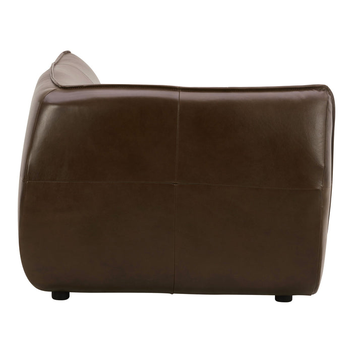 Zeppelin - Leather Corner Chair - Dark Brown