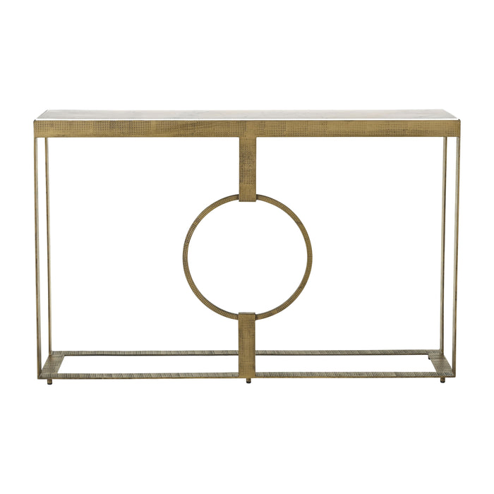 Metal 48 x 31 Marble Top Console - Gold/White