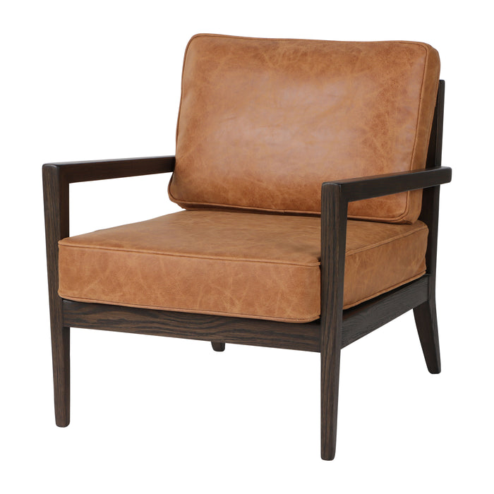 32" Sanders Suede Wood Accent Chair - Brown