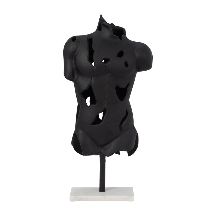 Metal 23" Cracked Bust On Stand - Black