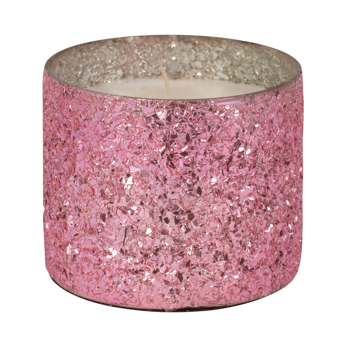 5" - 26 Oz Crackled Scented Candle - Pink