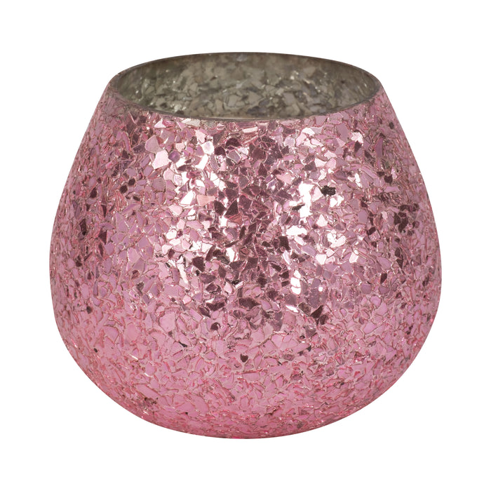 5" - 17 Oz Crackled Scented Candle - Pink