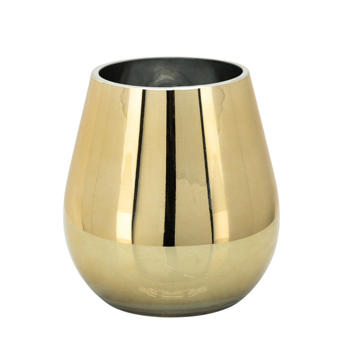 Glass Metallic Vase 6" - Gold
