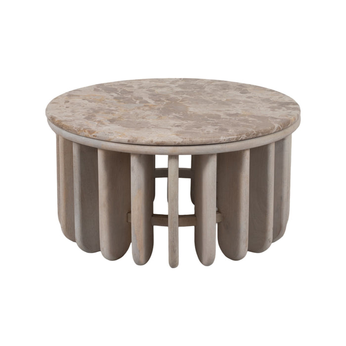 30" Montclair Marble Accent Table - White