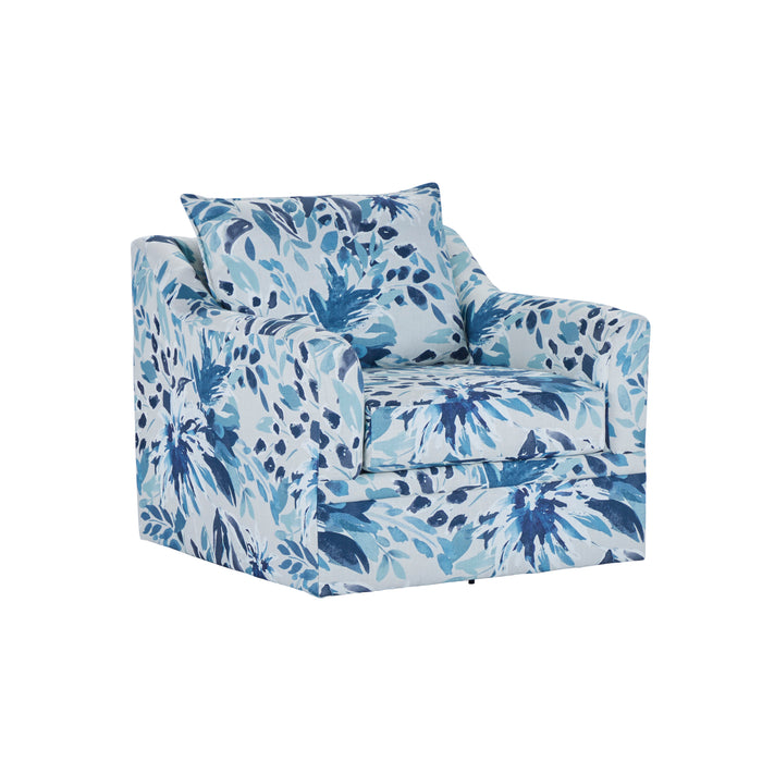 Sylvie - Swivel Chair - Blue / White