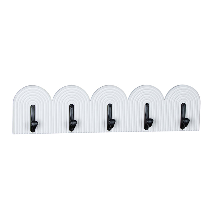 24" 5 Arch Wall Hooks - White