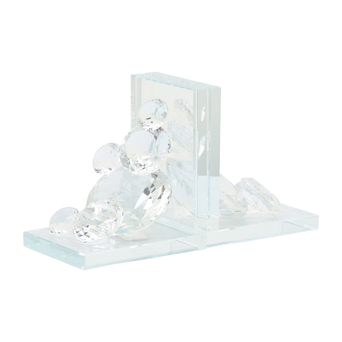 (Set of 2) Crystal Diamond Bookends