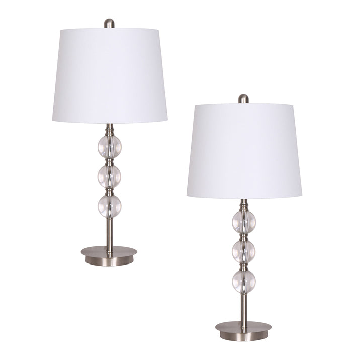 Crystal 27" Table Lamps (Set of 2) - Silver