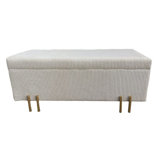 Pleated Bench With Legs - Cream