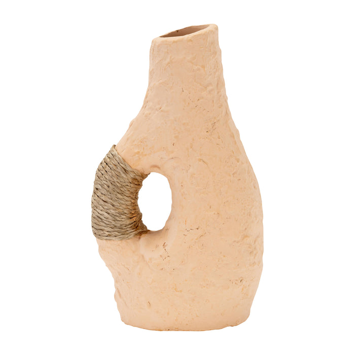 Single Handle With Twine Vase 11" - Terracotta