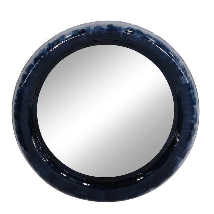 Metal Round Mirror 36" - Blue