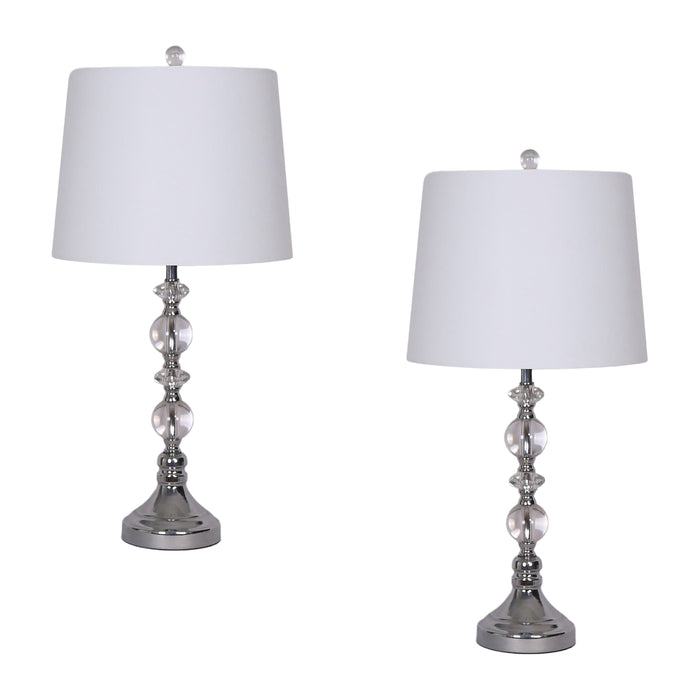 Crystal 26" Table Lamp (Set of 2) - Silver