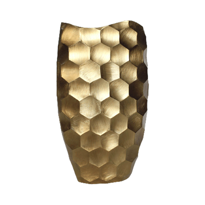 Metal Honeycomb Vase 24" - Gold
