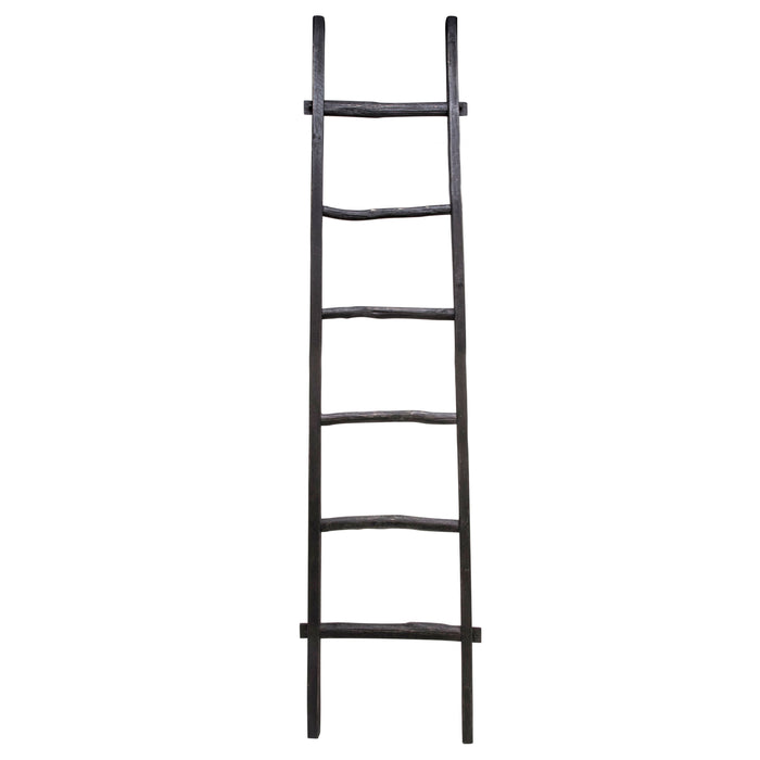 Wooden Decorative Ladder 76"- Black