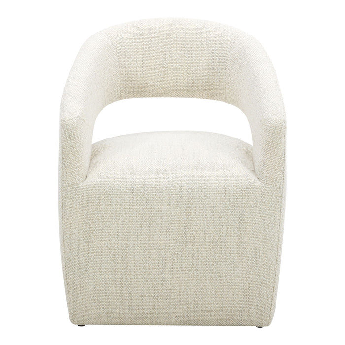 Barrow - Performance Fabric Rolling Dining Chair - Beige