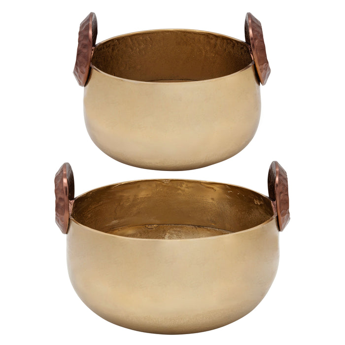 Bowl With Handles 10 / 12" - Gold