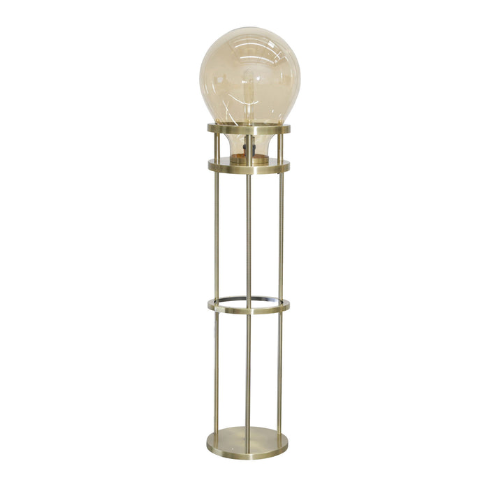 Metal Glass Bulb Floor Lamp Smoke 61" - Smoke / Gold
