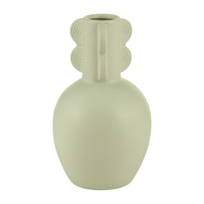 Ceramic 9" Eared Vase Cucumber