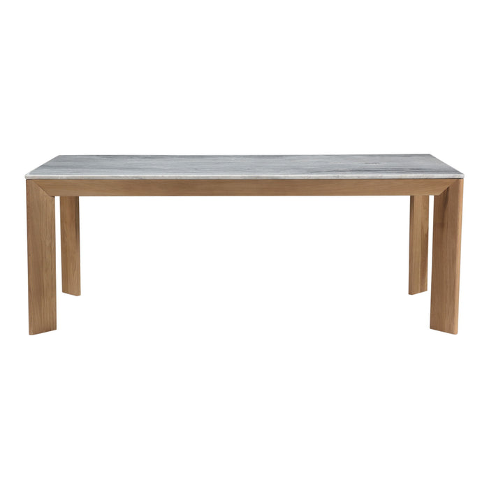 Angle - Marble Dining Table Rectangular Large - Natural Oak